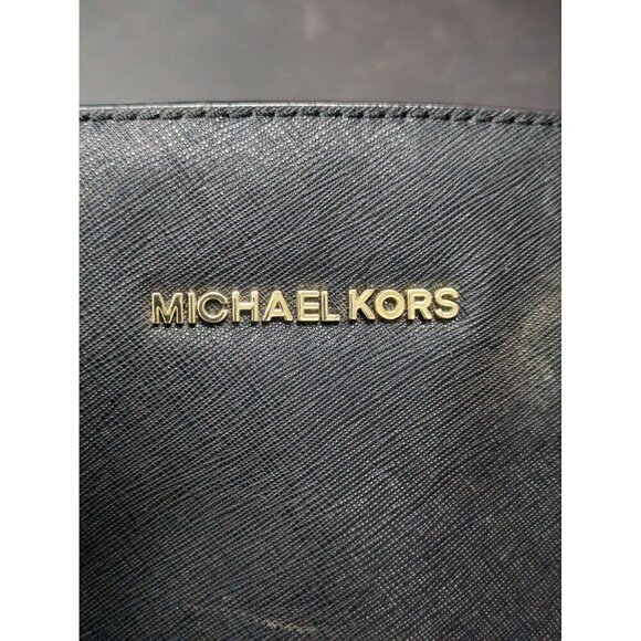 Michael Kors 30S3GLMS2L Selma Medium Top Zip Satchel Selma Black Handbag 13in - Picture 2 of 14